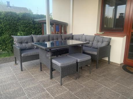 Zestaw narożnik ogrodowy z wysokim stołem Perata Corner – Anthracite