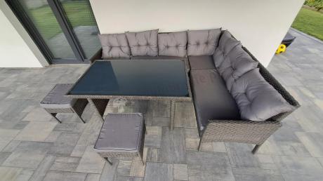 Zestaw narożnik ogrodowy z wysokim stołem Perata Corner – Anthracite