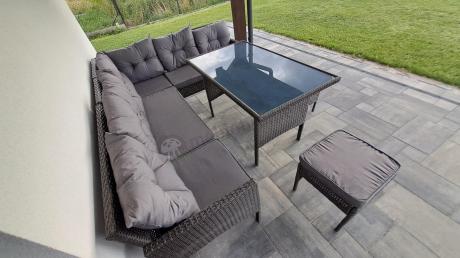 Zestaw narożnik ogrodowy z wysokim stołem Perata Corner – Anthracite