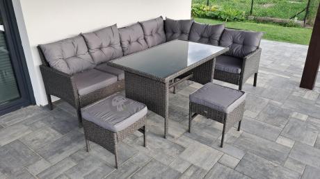 Zestaw narożnik ogrodowy z wysokim stołem Perata Corner – Anthracite