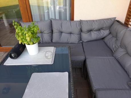 Zestaw narożnik ogrodowy z wysokim stołem Perata Corner – Anthracite