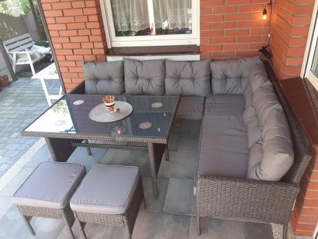 Zestaw narożnik ogrodowy z wysokim stołem Perata Corner – Anthracite