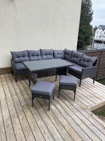 Zestaw narożnik ogrodowy z wysokim stołem Perata Corner – Anthracite