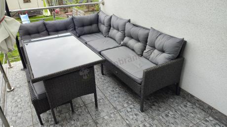 Zestaw narożnik ogrodowy z wysokim stołem Perata Corner – Anthracite