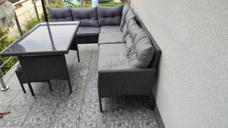Zestaw narożnik ogrodowy z wysokim stołem Perata Corner – Anthracite