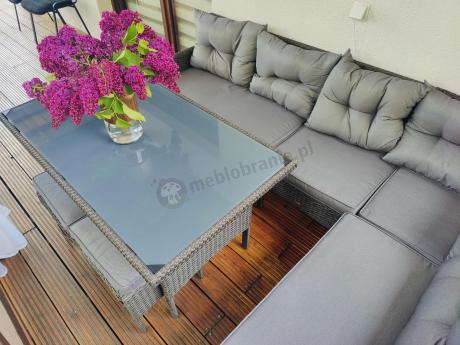 Zestaw narożnik ogrodowy z wysokim stołem Perata Corner – Anthracite