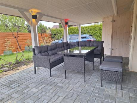 Zestaw narożnik ogrodowy z wysokim stołem Perata Corner – Anthracite