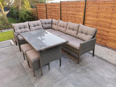 Zestaw narożnik ogrodowy z wysokim stołem Perata Corner – Anthracite