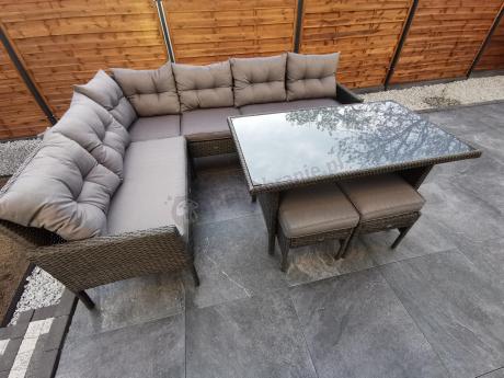 Zestaw narożnik ogrodowy z wysokim stołem Perata Corner – Anthracite