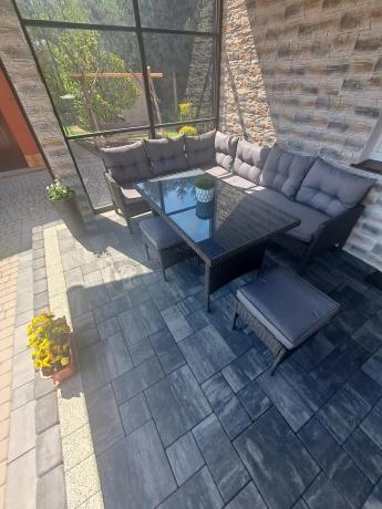 Zestaw narożnik ogrodowy z wysokim stołem Perata Corner – Anthracite