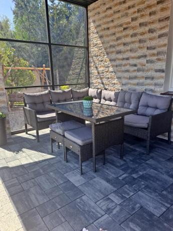 Zestaw narożnik ogrodowy z wysokim stołem Perata Corner – Anthracite