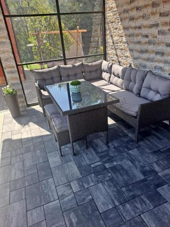 Zestaw narożnik ogrodowy z wysokim stołem Perata Corner – Anthracite