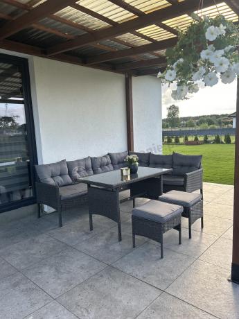 Zestaw narożnik ogrodowy z wysokim stołem Perata Corner – Anthracite