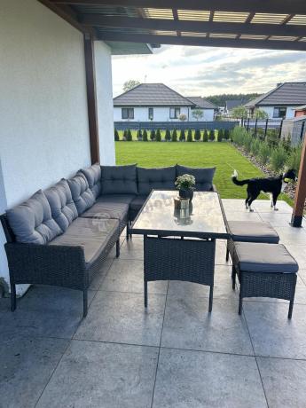 Zestaw narożnik ogrodowy z wysokim stołem Perata Corner – Anthracite