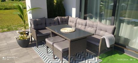 Zestaw narożnik ogrodowy z wysokim stołem Perata Corner – Anthracite