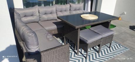 Zestaw narożnik ogrodowy z wysokim stołem Perata Corner – Anthracite