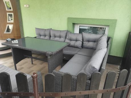 Zestaw narożnik ogrodowy z wysokim stołem Perata Corner – Anthracite