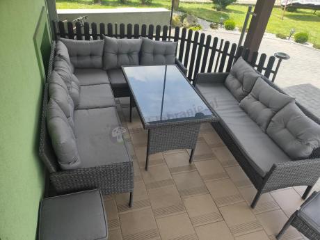 Zestaw narożnik ogrodowy z wysokim stołem Perata Corner – Anthracite