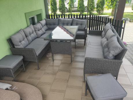 Zestaw narożnik ogrodowy z wysokim stołem Perata Corner – Anthracite