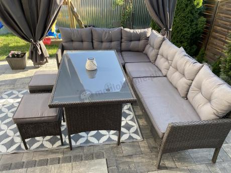 Zestaw narożnik ogrodowy z wysokim stołem Perata Corner – Anthracite