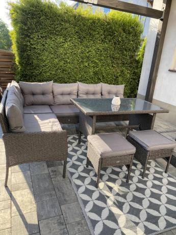 Zestaw narożnik ogrodowy z wysokim stołem Perata Corner – Anthracite