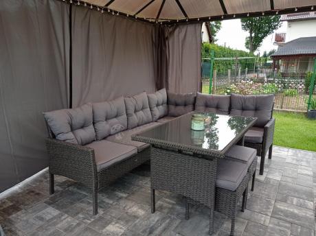 Zestaw narożnik ogrodowy z wysokim stołem Perata Corner – Anthracite