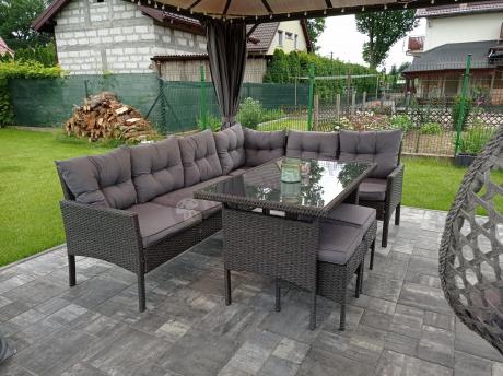 Zestaw narożnik ogrodowy z wysokim stołem Perata Corner – Anthracite