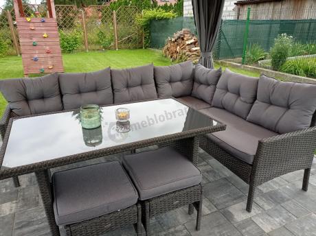 Zestaw narożnik ogrodowy z wysokim stołem Perata Corner – Anthracite