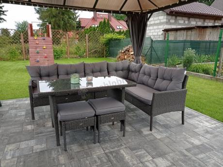 Zestaw narożnik ogrodowy z wysokim stołem Perata Corner – Anthracite