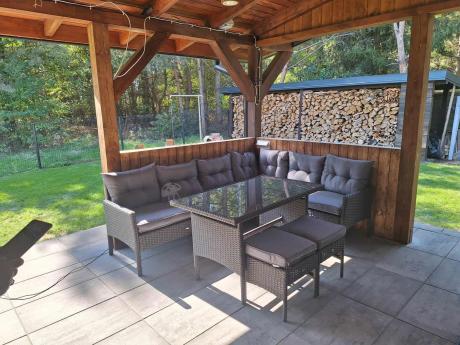 Zestaw narożnik ogrodowy z wysokim stołem Perata Corner – Anthracite