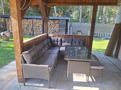 Zestaw narożnik ogrodowy z wysokim stołem Perata Corner – Anthracite