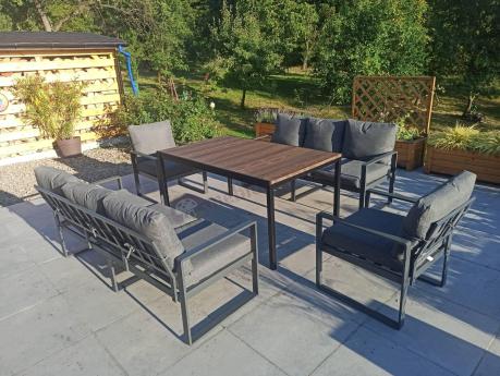 Zestaw obiadowy do ogrodu z dwiema sofami Panaon Grande Prime DG