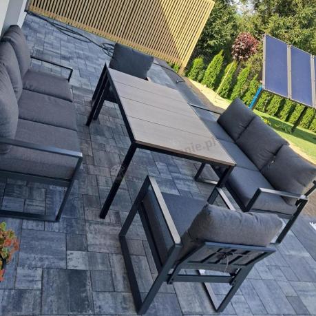 Zestaw obiadowy do ogrodu z dwiema sofami Panaon Grande Prime DG