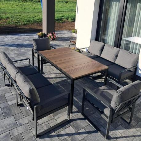 Zestaw obiadowy do ogrodu z dwiema sofami Panaon Grande Prime DG