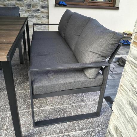 Zestaw obiadowy do ogrodu z dwiema sofami Panaon Grande Prime DG