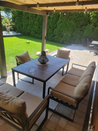 Zestaw obiadowy na taras z dwiema sofami Panaon Grande Prime WB