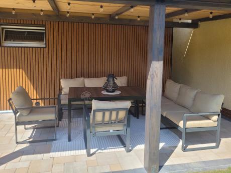 Zestaw obiadowy na taras z dwiema sofami Panaon Grande Prime WB