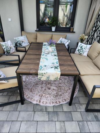 Zestaw obiadowy na taras z dwiema sofami Panaon Grande Prime WB