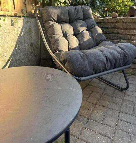 Zestaw ogrodowy Aurea 4-os. na balkon i taras – sofa, 2 fotele, stolik, poduszki 10 cm, antracyt