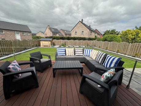 Zestaw ogrodowy dla 10 osób z narożnikiem, stołem podnoszonym i trzema fotelami Relly VII grafitowy