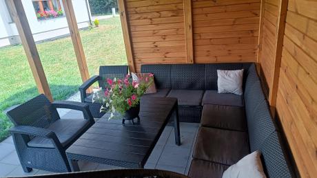 Zestaw ogrodowy dla 10 osób z narożnikiem, stołem podnoszonym i trzema fotelami Relly VII grafitowy