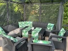 Zestaw ogrodowy dla 10 osób z narożnikiem, stołem podnoszonym i trzema fotelami Relly VII grafitowy