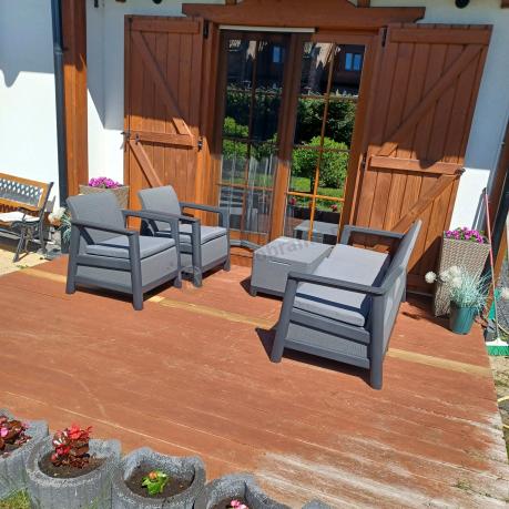Zestaw ogrodowy dla 5 osób ze skrzynią Scandi Linea Max Box Grafit imitacja juty