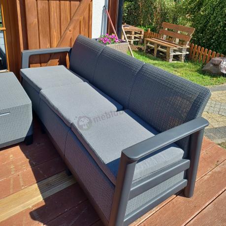 Zestaw ogrodowy dla 5 osób ze skrzynią Scandi Linea Max Box Grafit imitacja juty