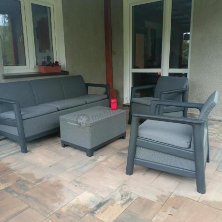 Zestaw ogrodowy dla 5 osób ze skrzynią Scandi Linea Max Box Grafit imitacja juty
