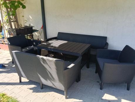 Zestaw ogrodowy dla 7 osób Meblobranie STL grafitowy