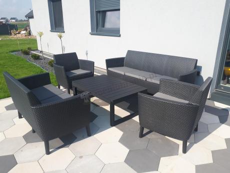 Zestaw ogrodowy dla 7 osób Meblobranie STL grafitowy