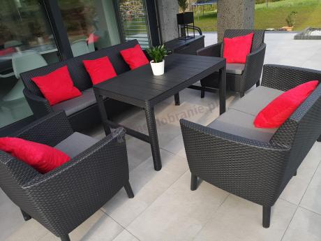 Zestaw ogrodowy dla 7 osób Meblobranie STL grafitowy