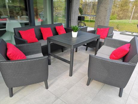 Zestaw ogrodowy dla 7 osób Meblobranie STL grafitowy