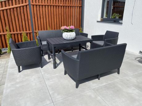 Zestaw ogrodowy dla 7 osób Meblobranie STL grafitowy